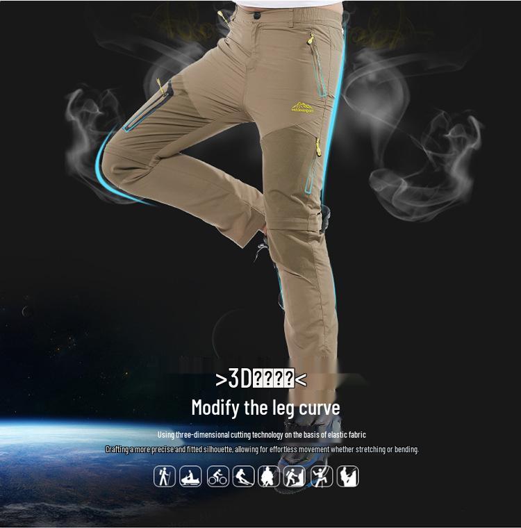 Men's Quick-Dry Convertible Mountaineering Pants & Shorts - Breathable, Lightweight 5817