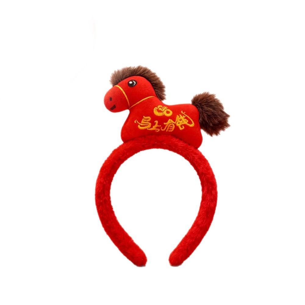 Horse Doll Horse Hairband Cartoon Plush Horse Headband Sweet New Year Headband  Photo Prop