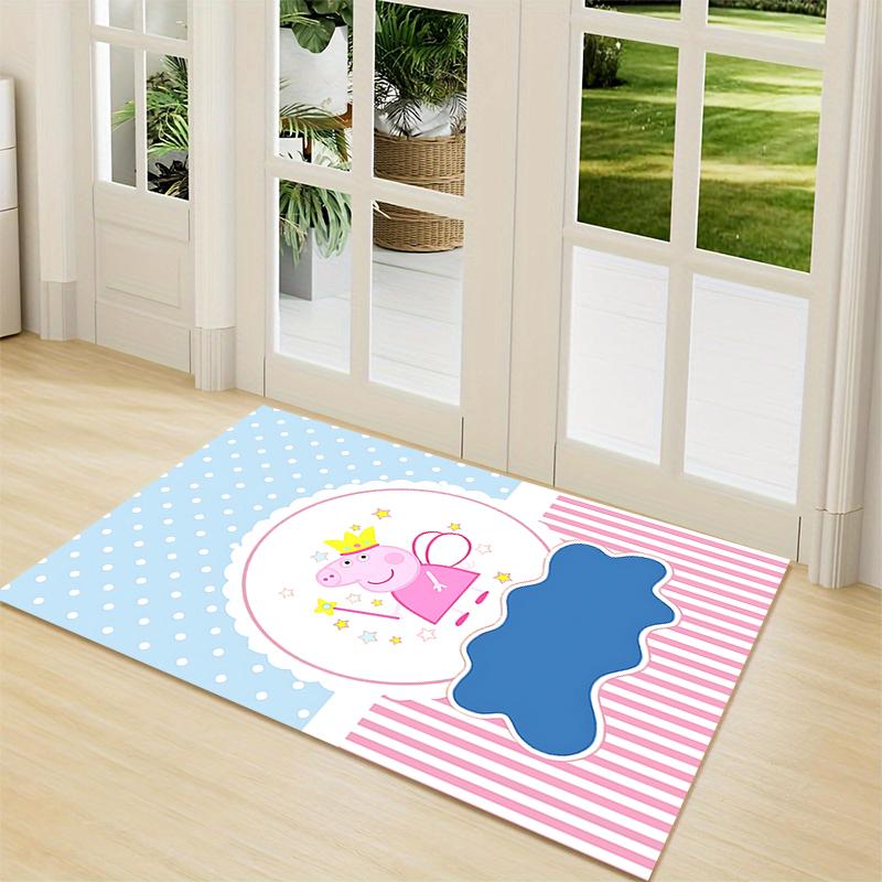 1Pc Peppa Pig'S Playful Day Carpet Rug Customizable Soft Washable Antislip Home Living Room Sofa Mats Personalized Rug 0917107