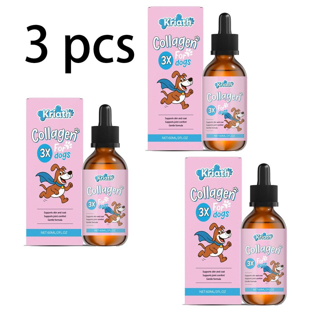 Kriath Honden Collageen Druppels, Milde Formule, Gewrichts-, Vacht- en Huidverzorging voor Honden, Voedingssupplement 60ml