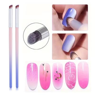 10 ADET Ombre Tırnak Sanatı Fırçası, Jel Tırnak Degrade İçin Ahşap Saplı Tırnak Tasarım Fırçaları, Profesyonel Tırnak Tasarım Fırça Aletleri Akrilik Tırnak