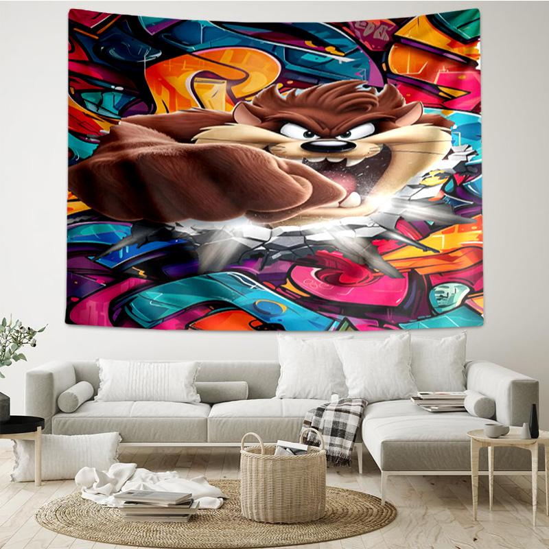 Tazmanian Devil's Fury Tapestry, Unique Design Tapestry, Wall Decor for Bedroom,Livingroom, Playroom,Heartwarming Fan Holiday Gifts