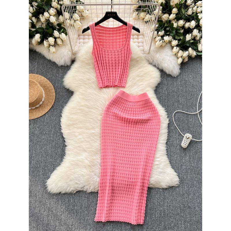 Hong Kong Style Retro Short All-Match High Waist Knit Vest