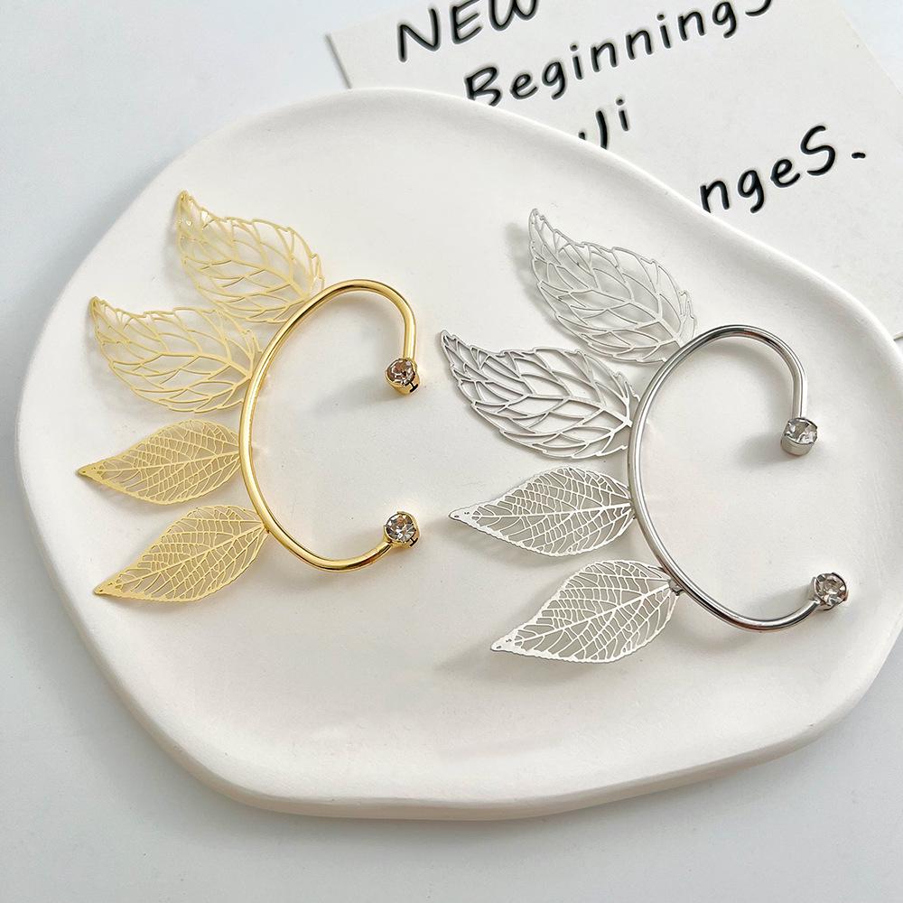 Mori Style Retro Leaf Wing Ear Cuff - No Piercing Required, Elf Fairy Design