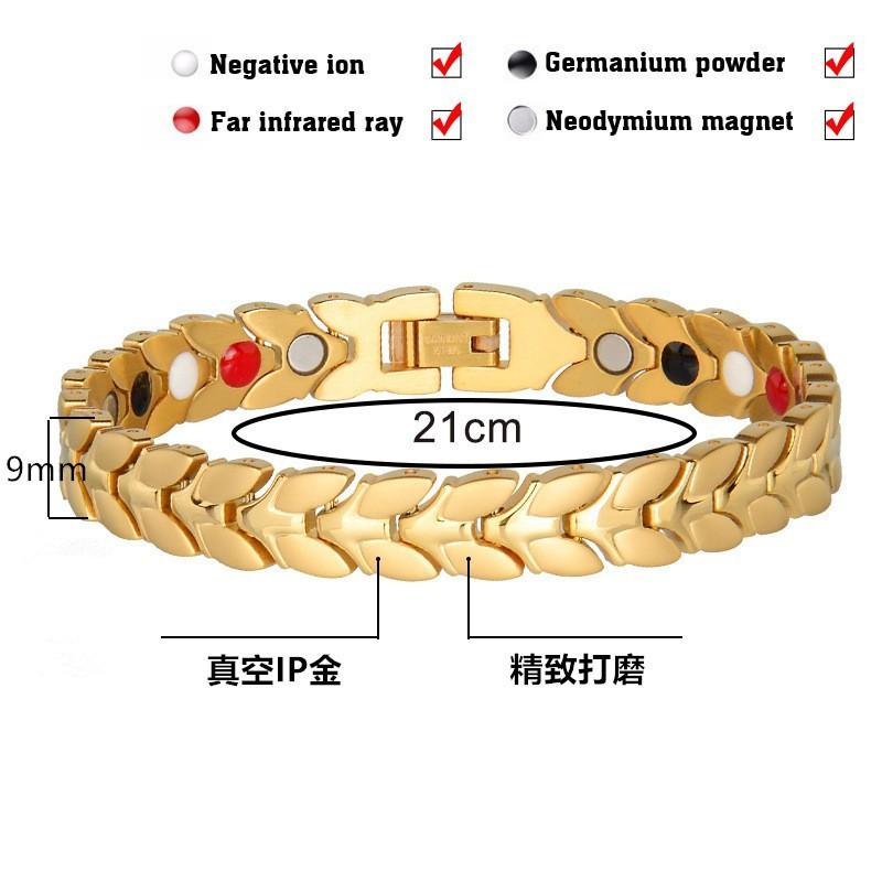 Mens Titanium Steel Bracelet Geometric Design Gold Tone Fashion Statement Jewelry Casual Wear