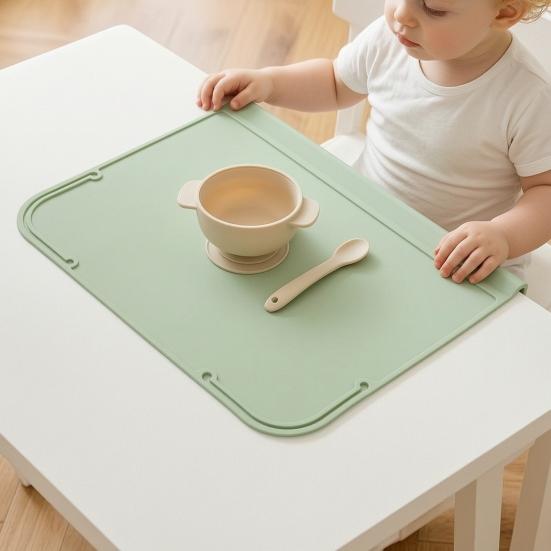 Countertop Protective Pad Silicone Placemat for Toddlers, Non-Slip Food Grade Baby Eating Mat, Portable Waterproof Craft Mat Dining Table with Safety