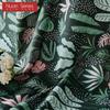 1PC Nuan Series Semi Blackout Curtain with Green Water Grass Pattern and Flowing Edge Curtain for Small Window Kitchen Bedroom Living Room Home Decor