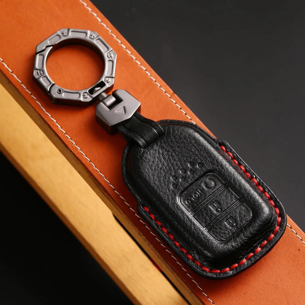 Leather Car Key Case Cover Shell For Honda Civic Accord Vezel Fit Crv Hrv Crz Hrv Polit Jazz Jade Stepwgn Elysion Pilot Odyssey