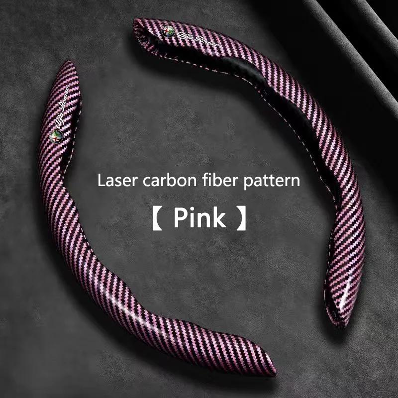 Hub Caps 2pcs Carbon Fiber Car Steering Wheel Cover Non-slip Protective Covers For Alfa Romeo Giulia Stelvio 147 156 166 159 GiuN
