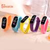 Fashion Sports Bracelet with LED Display, Rounded Dial, Adjustable Silicone Strap, Digital Watch