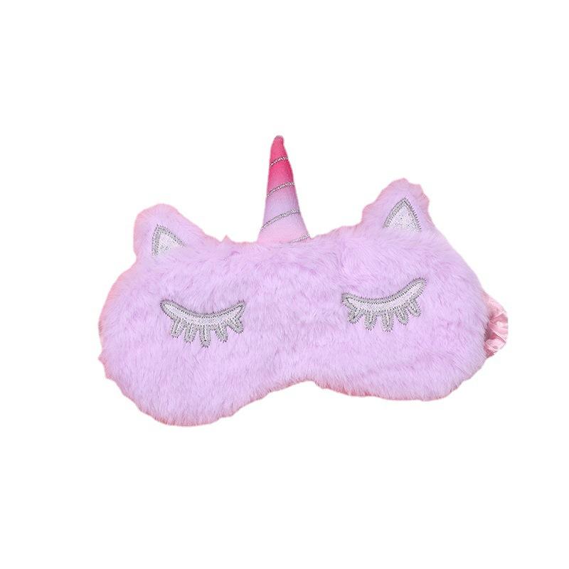 Cross-border plush eye mask cartoon unicorn blackout eye mask rainbow-colored furry eye mask can be