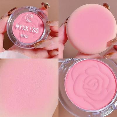 Embossed Petals Blusher Peach Pink Orange Tint Makeup Blush Palette Cheek Contour Rouge Cosmetics Long-lasting Face Makeup