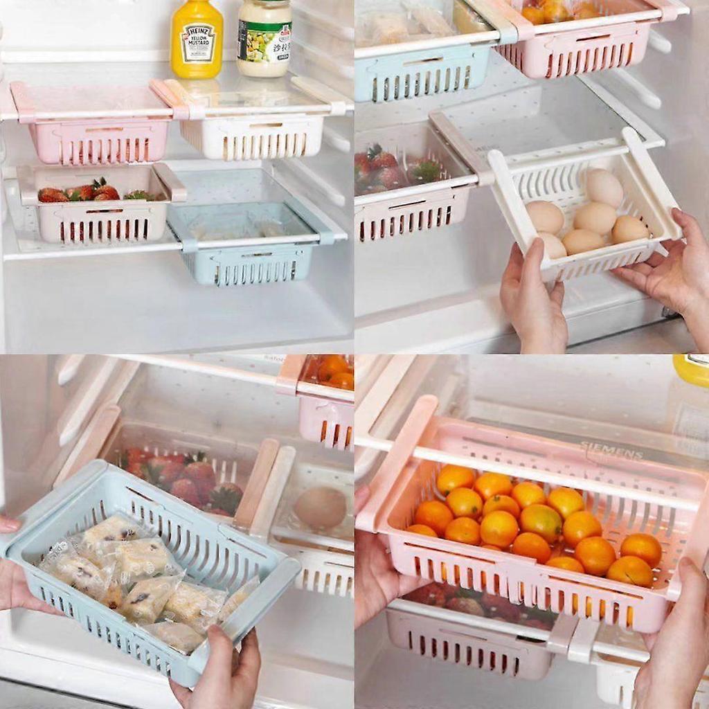 Refrigerator Sliding Storage Box Refrigerator Partition Layer Refrigerator Storage Refrigerator Partition Layer (4 Apricots)