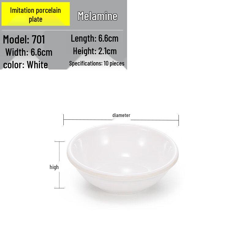 Chinese Style Melamine Triple-Compartment Side Dish (10-Pack)