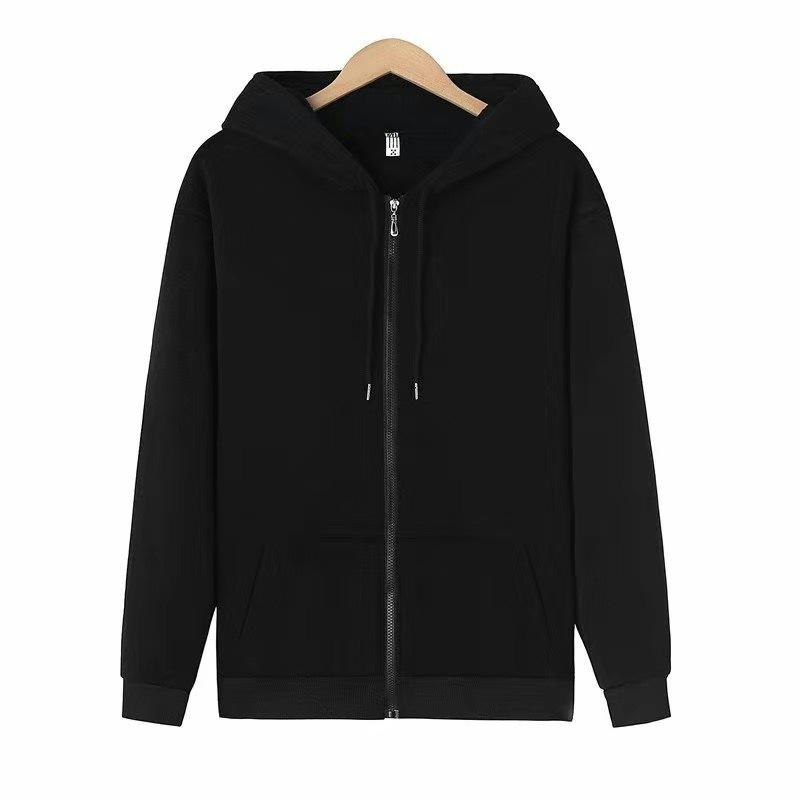 Herren Baumwoll Kapuzen Reißverschluss Strickjacke: Großformat, Lockere Passform, Unifarben, Trendiger Hoodie mit Fleecefutter für Herbst und Winter.