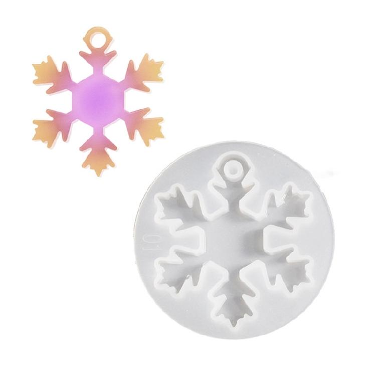 Artistic Snowflake Pendant Silicones Molds For Kids Christmas Party Activity Detailed Edges Definition