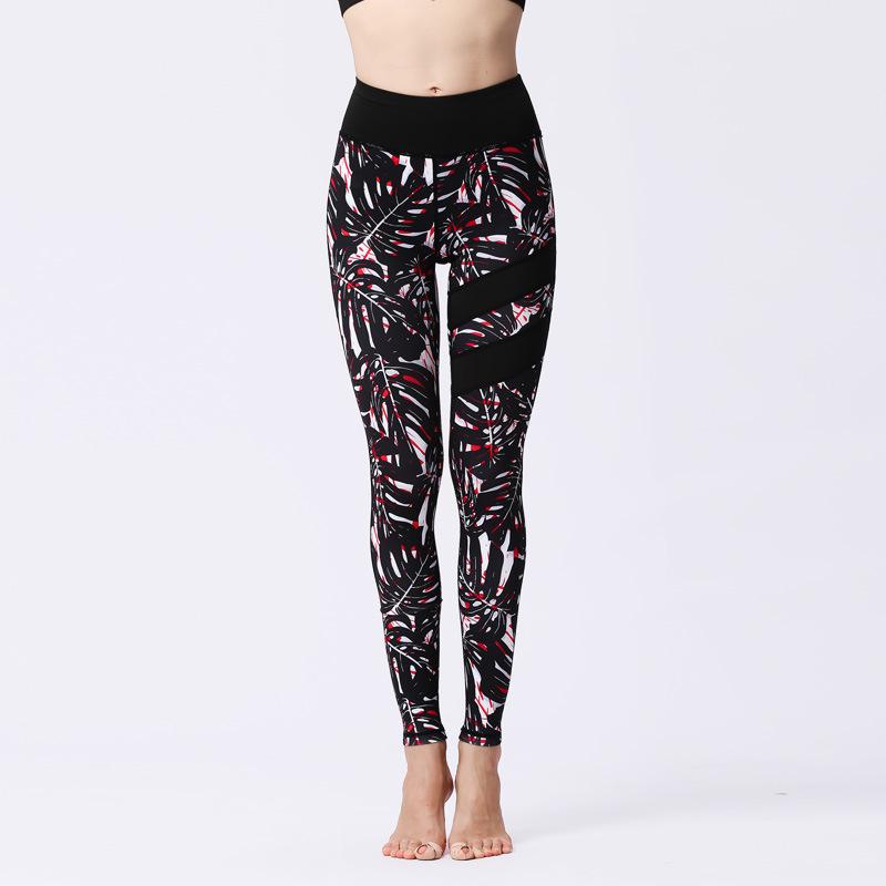 New yoga pants women's tight high waist hip lift quick-drying leggings sports fitness yoga suit printing