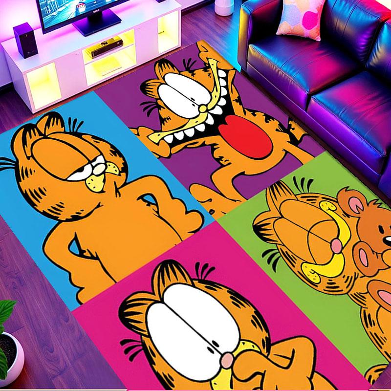 Garfield Print Rug, Washable Floor Carpet, For Entryway Dorm Laundry Room Office Study, Home Decor Birthday Christmas Gift
