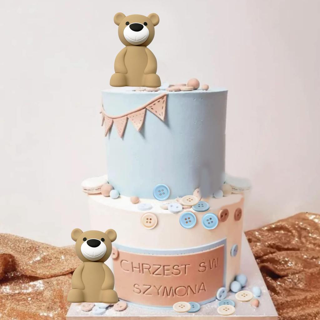 33Pcs Balls Cake Decorations 3D Bear Balls Cake Toppers for Boy Girl Baby Shower Birthday Gender Reveal Wedding Party Supplies