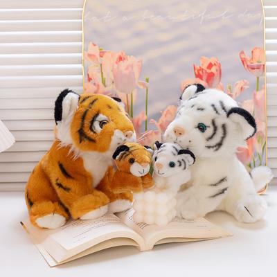 Simulation Mother and Son Tiger Doll Plush Toy Zoo Baby Tiger Doll Children Soothing Doll