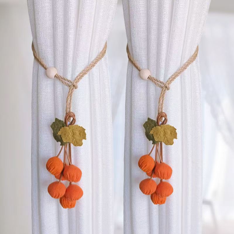 Pumpkin String Pendants, Curtain Ties, Gauze Ties, Fabric Cartoon, Adjustable Hemp Ropes, Cute Accents, Modern
