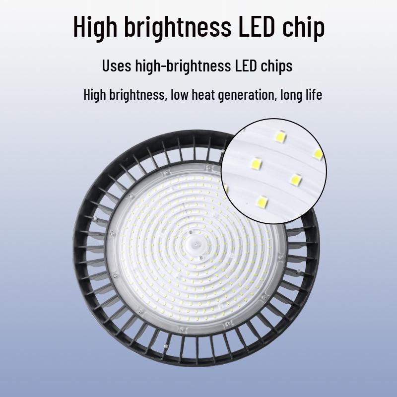 High-Power Waterproof LED UFO Ceiling Light for Workshops, Warehouses, and Gyms