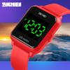 Fashion creative ed student electronic watch, integrated shell waterproof square couple sports watch