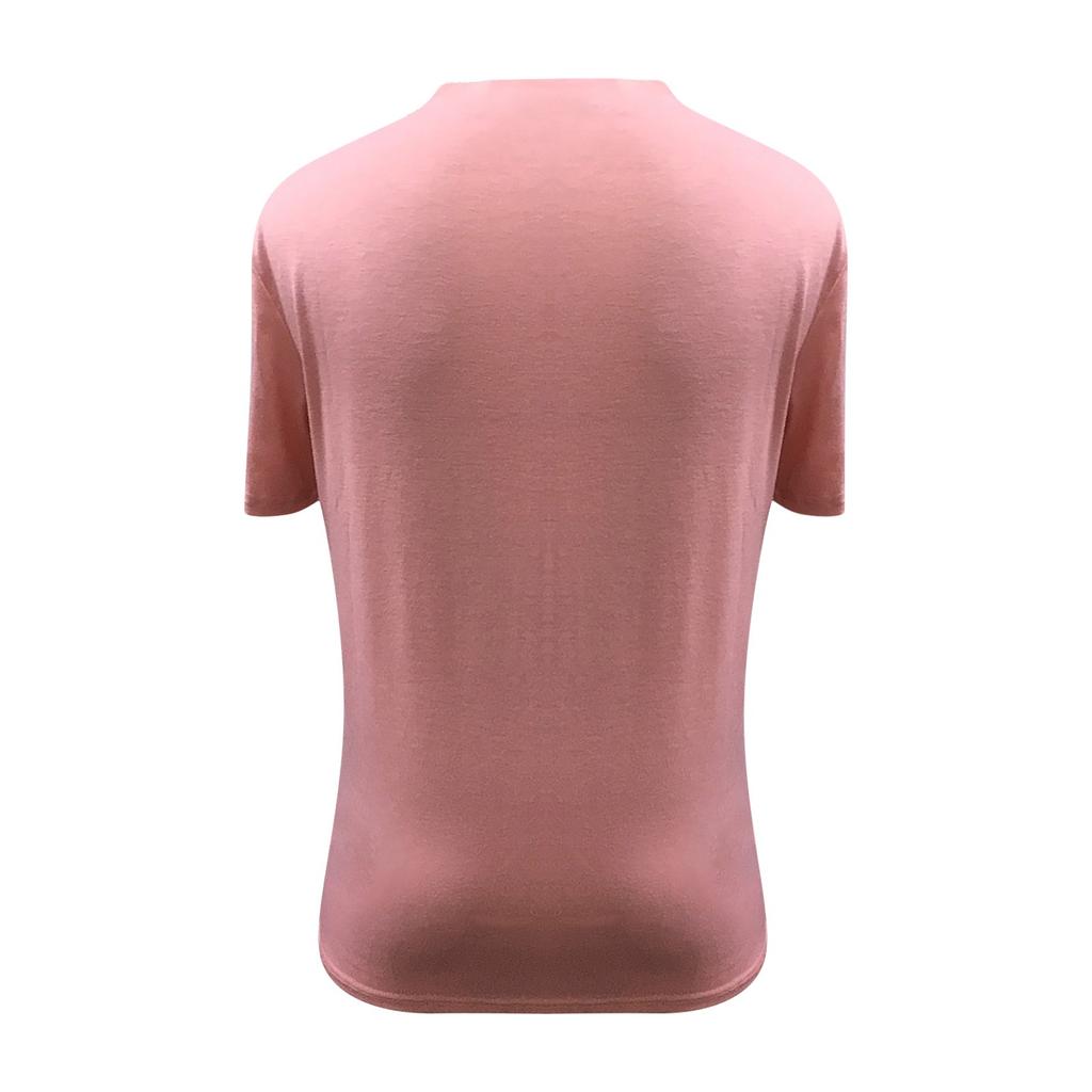 Men's Thin Button V-neck Solid Color Street Casual T-shirt