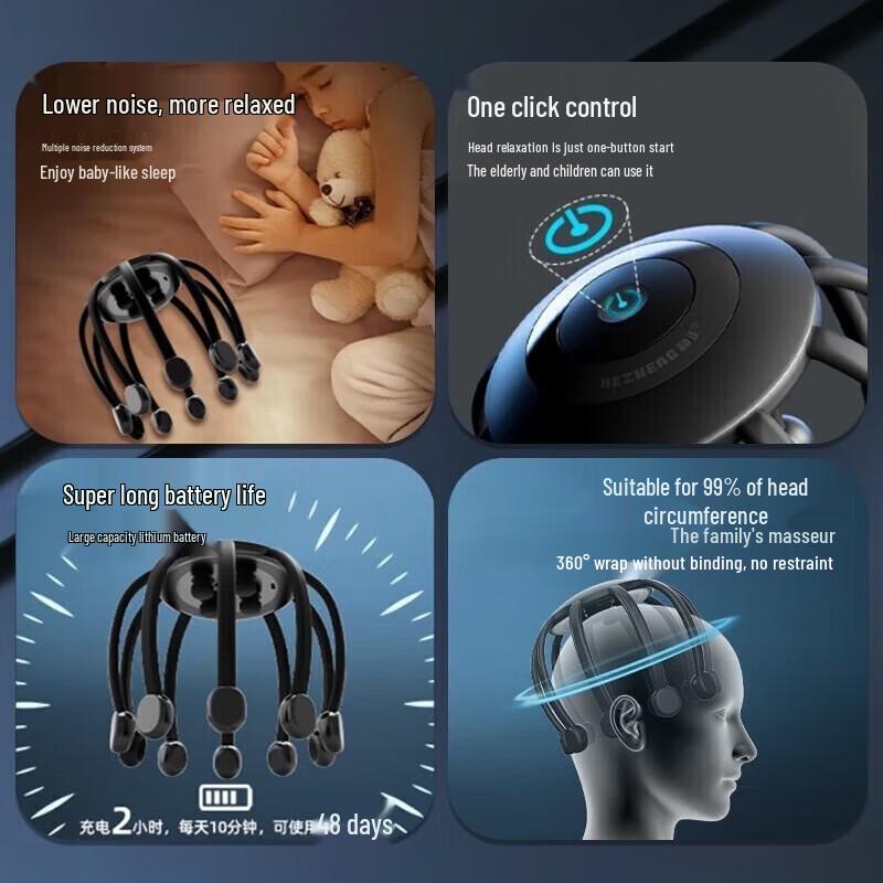 Hezheng Octopus Head Massager CN Plug (adapter Included)