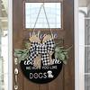 Farmhouse Round Welcome Door Sign Porch Window and Wall Ing Bow Greenery Wreath Party Seasonal Decor