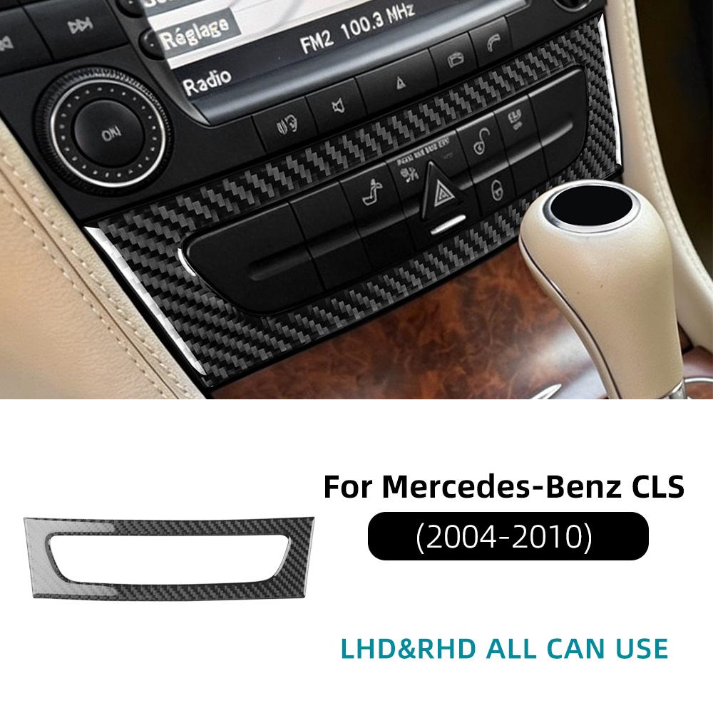 Real Soft Carbon Fiber Sticker For Mercedes CLS C219 2004 2005 2006 2007 2008 2009 2010 Car Central Control AC Panel. for CLS C219