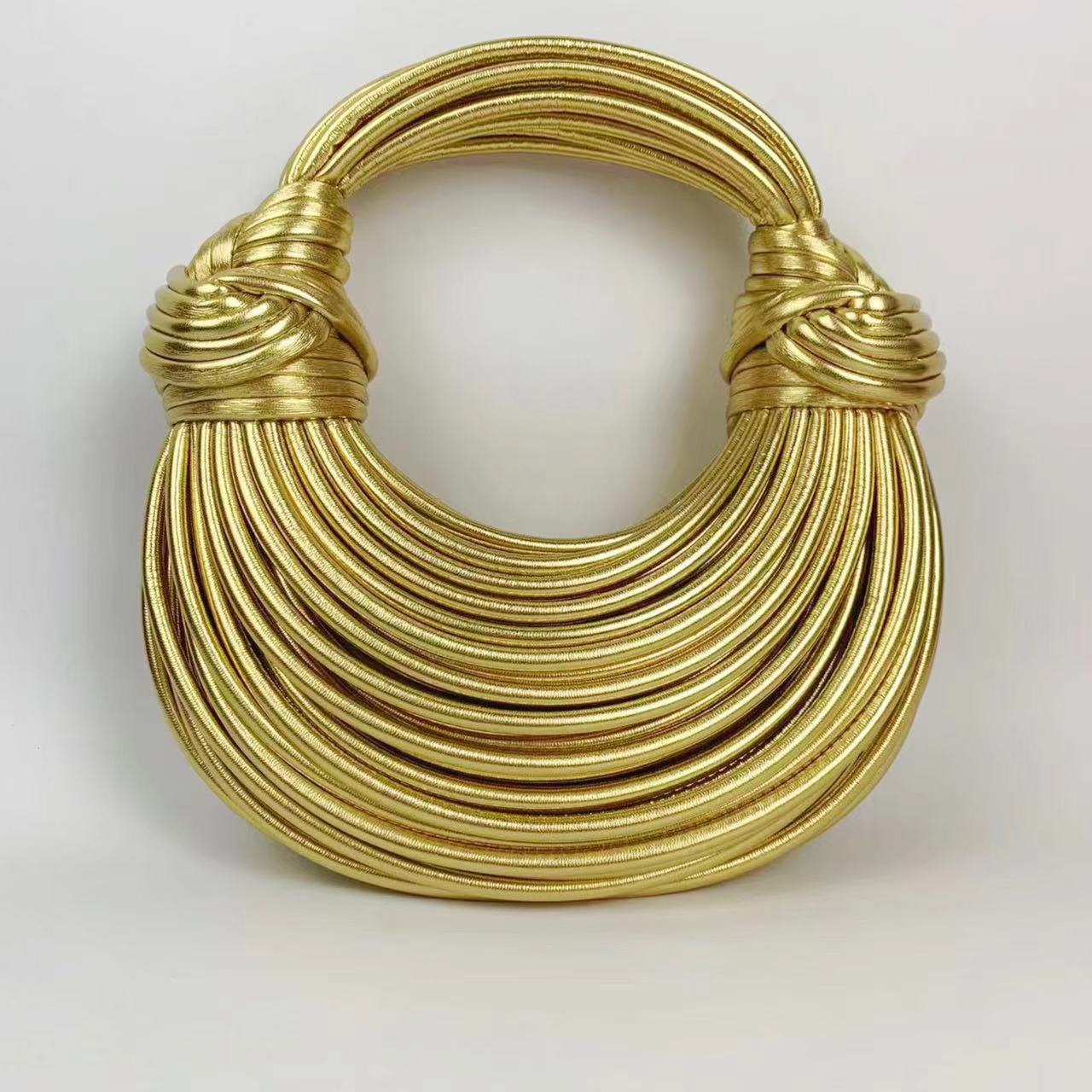 

Плетеная вручную и завязанная веревка, обернутая лапшой, сумка ручной работы, модный и отличный предмет Strapless золотой