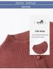 Petite Women's Autumn Winter Pure Wool Knit Sweater - Half-High Neck Base Layer for Middle-aged Moms