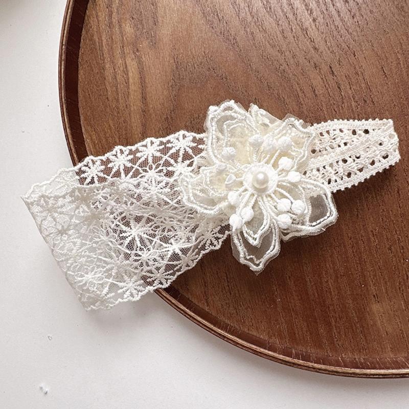 Adjustable Infant Lace Headwear Elastic Hair Band Soft Comfortable Polyester Baby Girls Hair Decoration Retro Design
