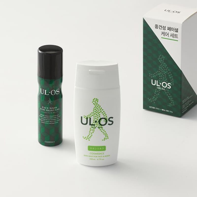 [Urus] 2-piece set of moderate-drying facial care (skin milk + face wash)