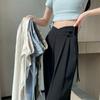 New Chinese Style 2025 Spring/Summer Women's High Waist Plus Size Wide-Leg Pants with Frog Buttons