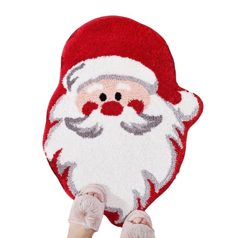 Bath Mat Christmas Tree Bath Rug with Strong Absorbency Slip Resistant Floor Pad Perfectly Keep Floor Dry