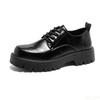 Autumn new men's black casual leather shoes with soft sole simple comfortable interior height increase casual formal shoes