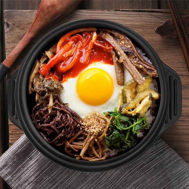 J1UL1N Korean Stone Bowl With Tray Clay Cooking Pot Soybean Paste Soup, Samgyetang