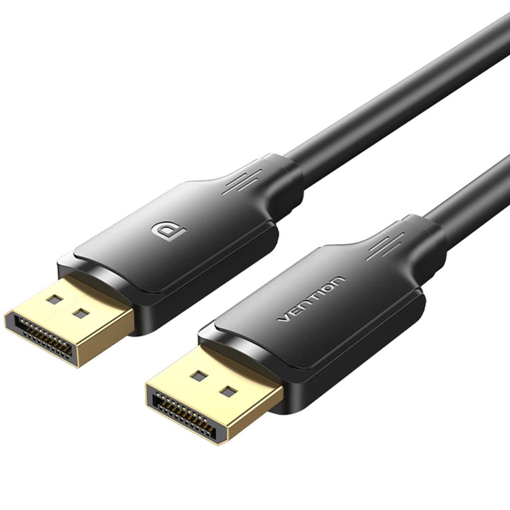 VENTION DP 5m HDCP 4K Metal 30AWG Cable, Black, Compatible, DP1.2 Male, Braided,