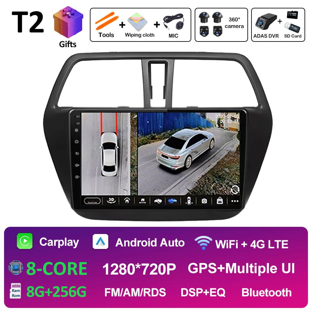 Smart System Android 14 For Suzuki SX4 S-Cross 2014 2015 2016 2017 Wireless Carplay Bluetooth QLED IPS Screen WIFI Auto Tools 4G