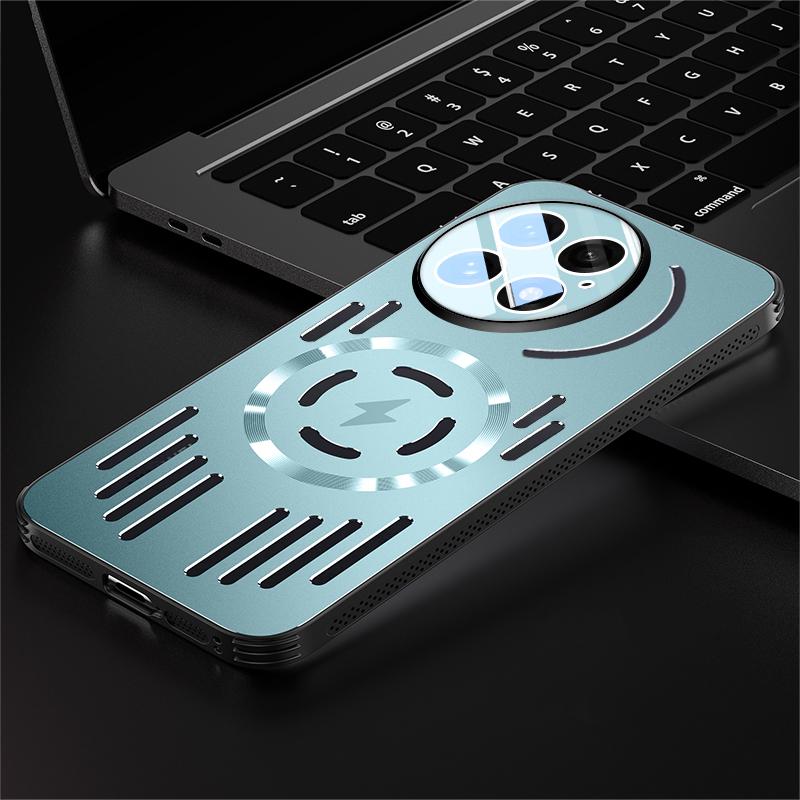 Hard Metal Heat Dissipation Magnetic Wireless Charging Cover For OnePlus 13 13R 12 One Plus 13 Cool Protective Back Case