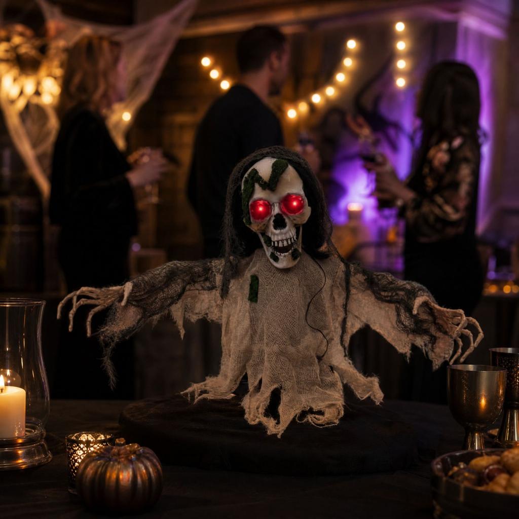 Motion Activated Halloween Skeleton Decoration Outdoor Yard Prop with Swaying Movement for