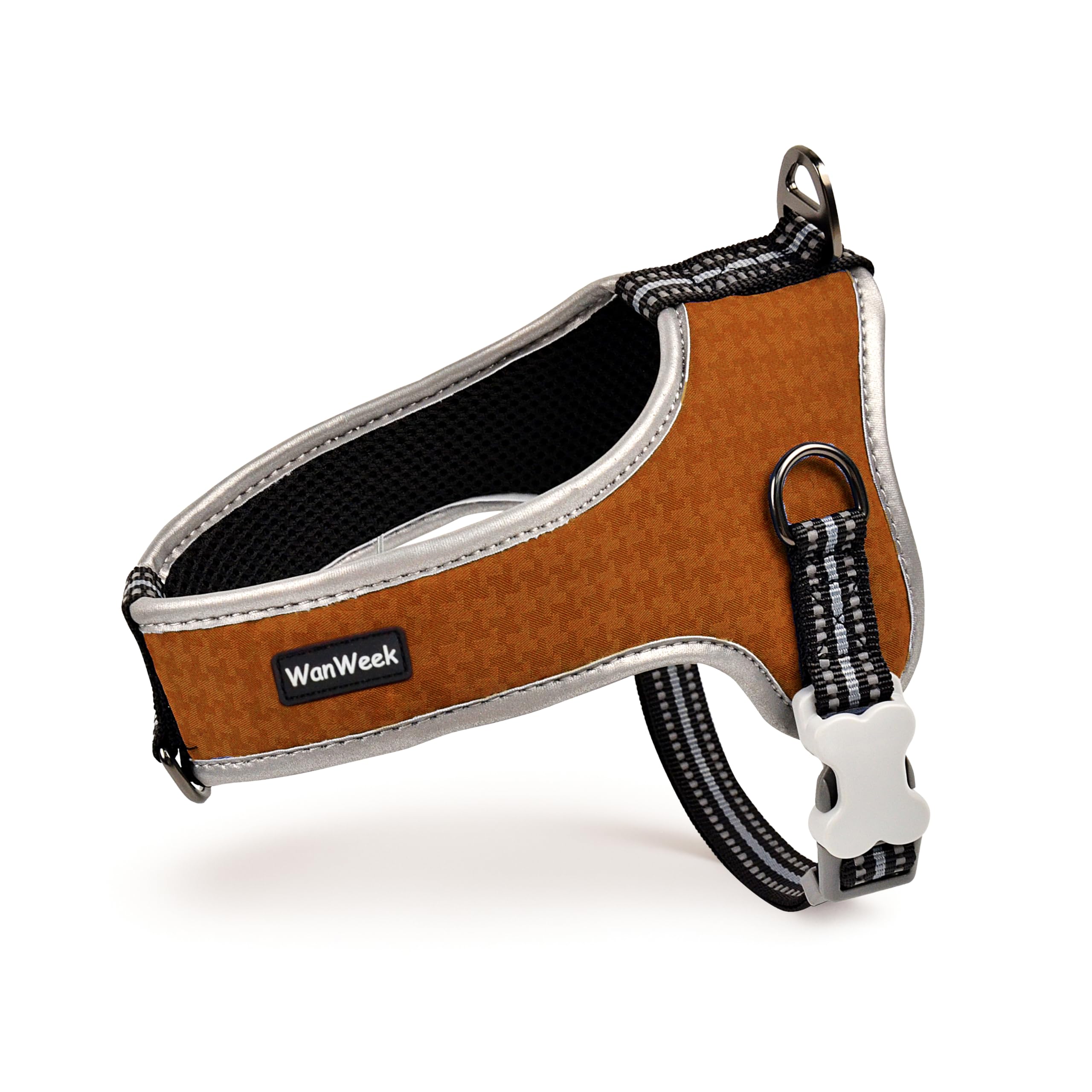 

WanWeek Собака Под наблюдением ветеринара Легко надевать Предотвращает трахеальный Комфортный для сетки Светоотражающий для передней и задней части Милый дизайн «гусиная лапка»