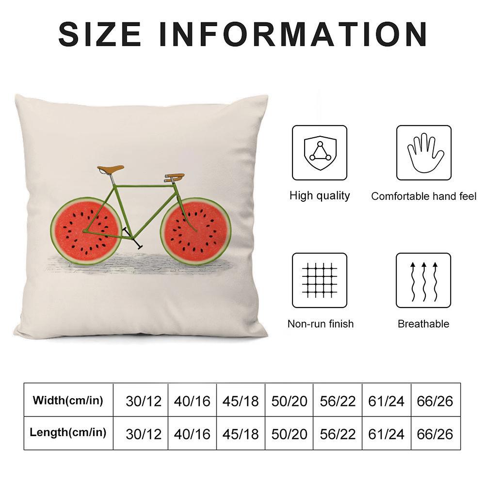 Fruit Orange Lemon Bicycle Cushion Cover Silky Short Plush Double-Sided Printed Pillow Case For Sofa All Seasons Home Decor Gift