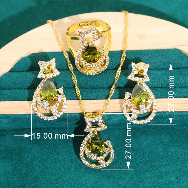 Jewelry Crystal Jewelry High Grade Zircon Bracelet Necklace Earrings Female Jewelry Set