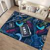 Music-Themed Carpet with Guitars, Cassette Tapes, and Sneakers Design Suitable for Use As an Anti-slip for Living Room Bedroom Sofas