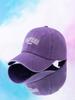 Washed Baseball Cap California Letter Print Purple Casual Sun Hat For Adults