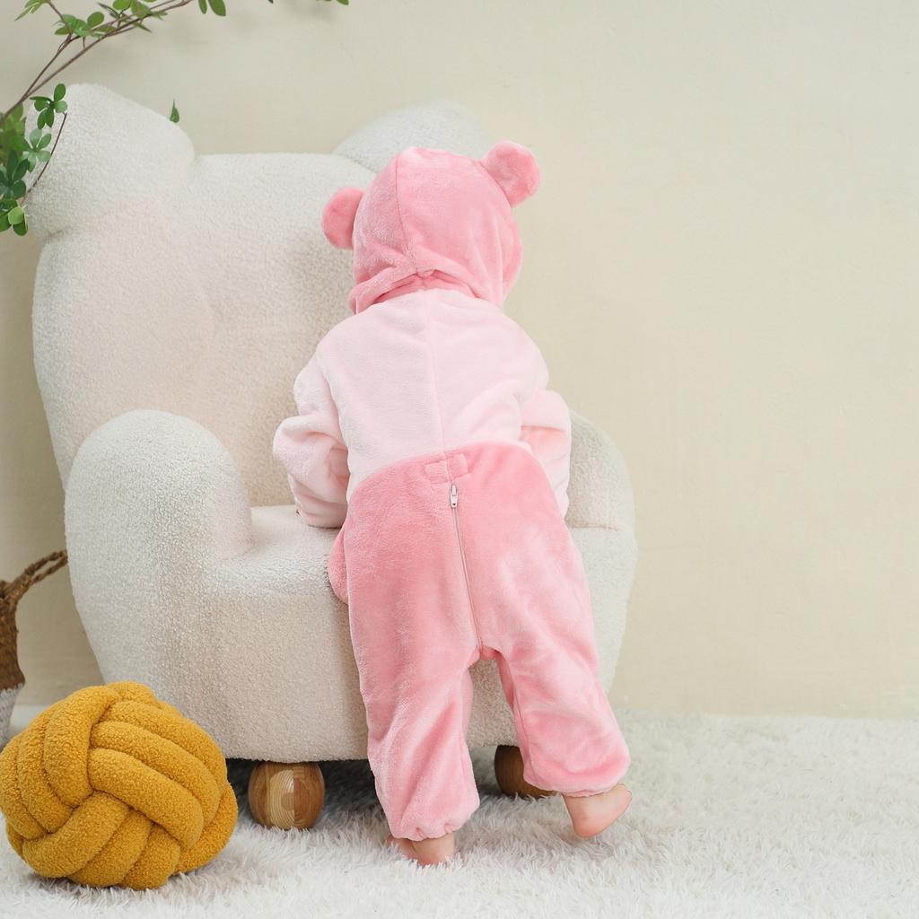 Cartoon One-piece Pajamas For Children All And Winter Animal Home Clothes Children Flannel Crawling Clothes