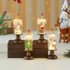 Santa Christmas Snowman Claus Snowflake Candle Light With Falling Snow Effect